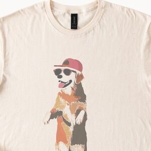 Cool Skateboarder Dog Graphic Tee Fun Pop Art Illustration